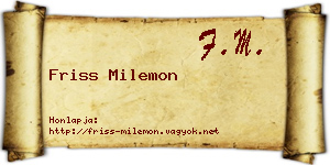 Friss Milemon névjegykártya